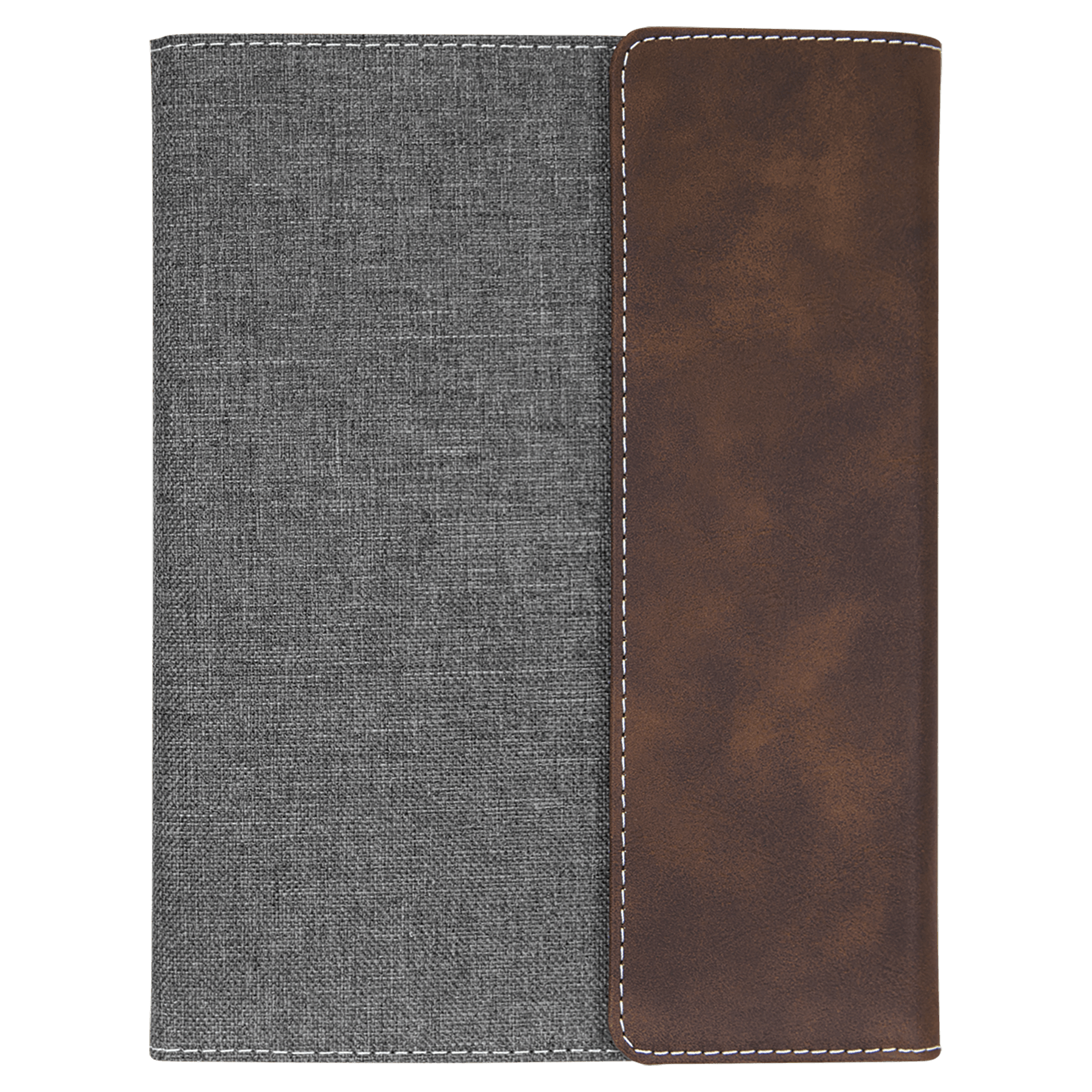 7" x 9" Leatherette / Gray Canvas Portfolio with Notepad