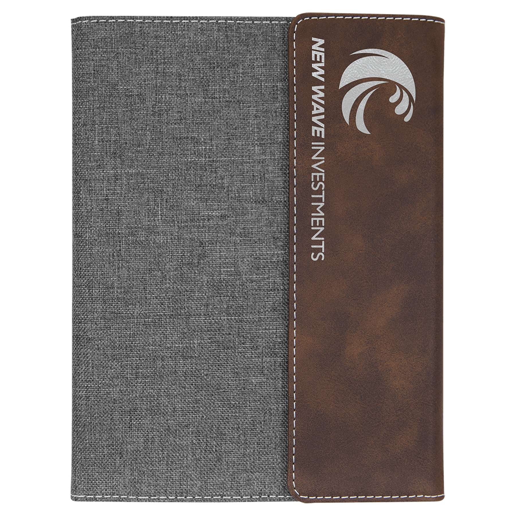 7" x 9" Leatherette / Gray Canvas Portfolio with Notepad