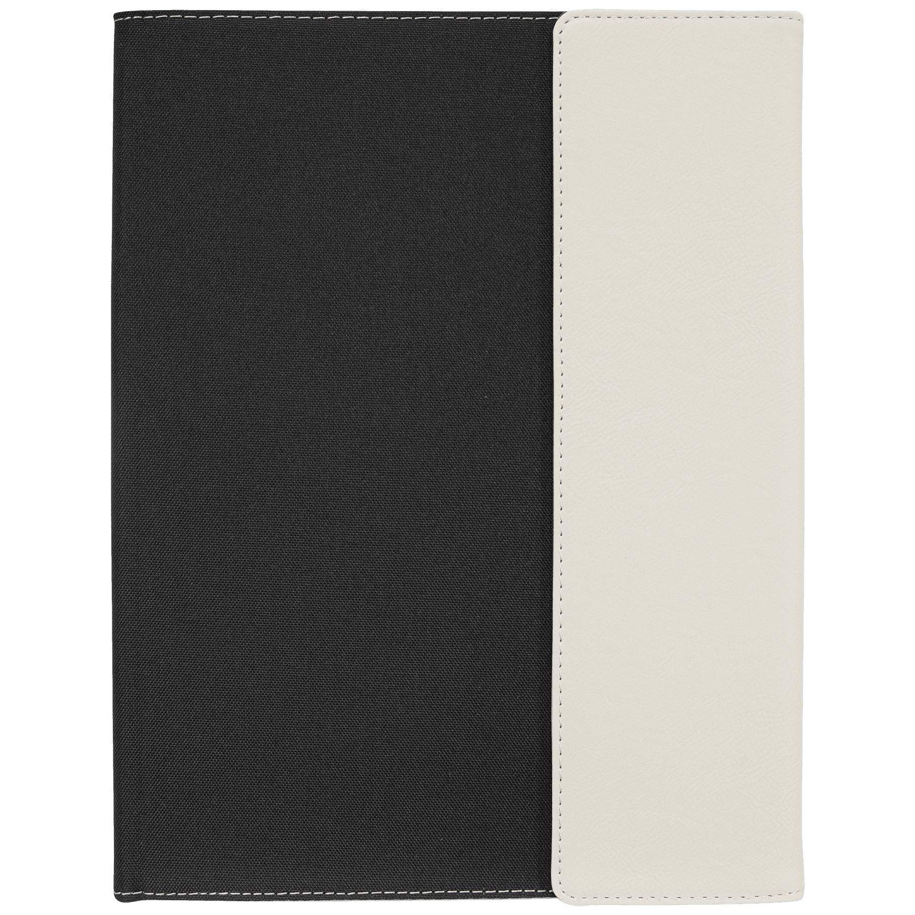 9 1/2" x 12" Laserable Leatherette / Black Canvas Portfolio with Note Pad
