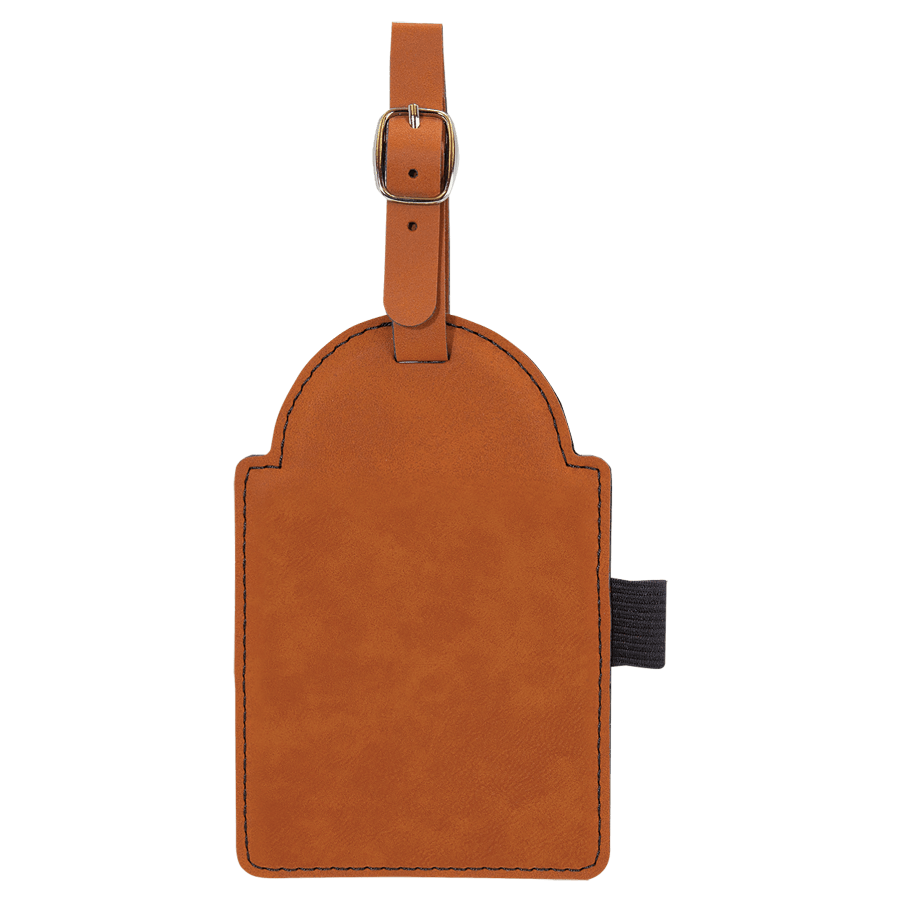 5" x 3 1/4" Rawhide Laserable Leatherette Golf Bag Tag with 3 Wooden Tees