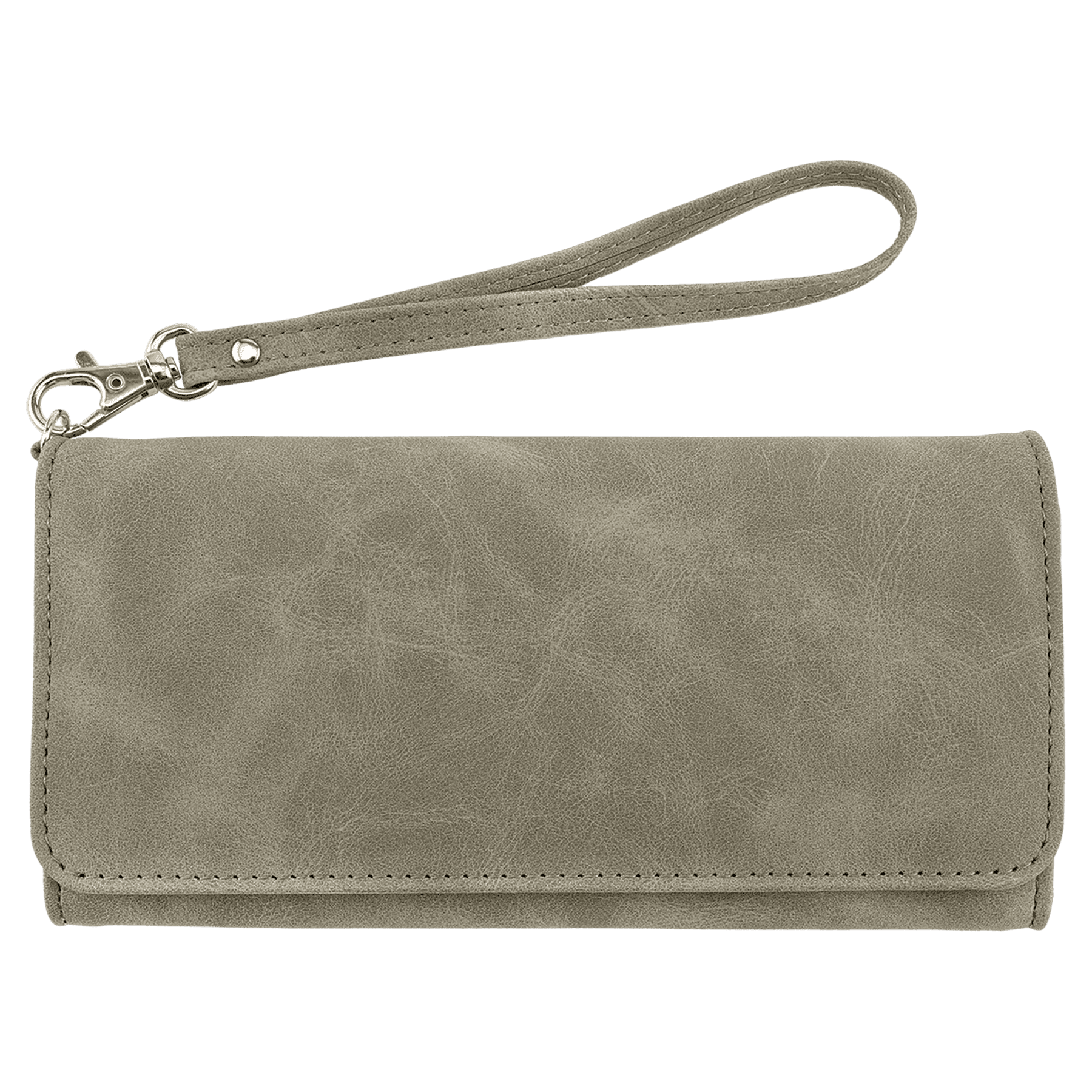 Wallet with Strap - Laserable Leatherette, Creekside Collection, 7 1/2" x 4", Light Green
