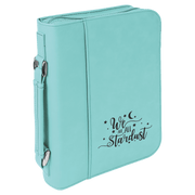 7 1/2" x 10 3/4" Teal Leatherette Book/Bible Cover with Handle & Zipper