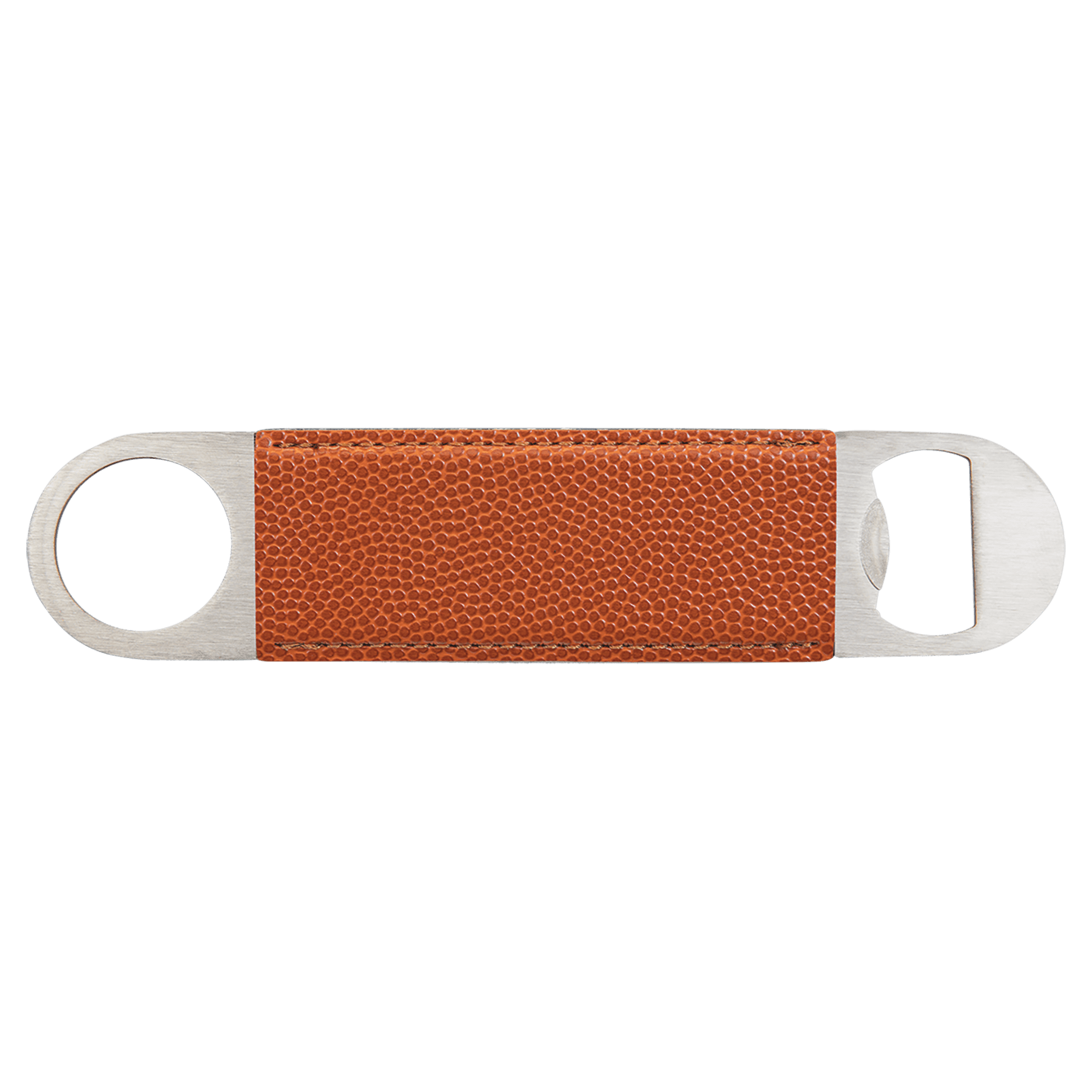 1 1/2" x 7" Basketball Laserable Leatherette Bottle Opener