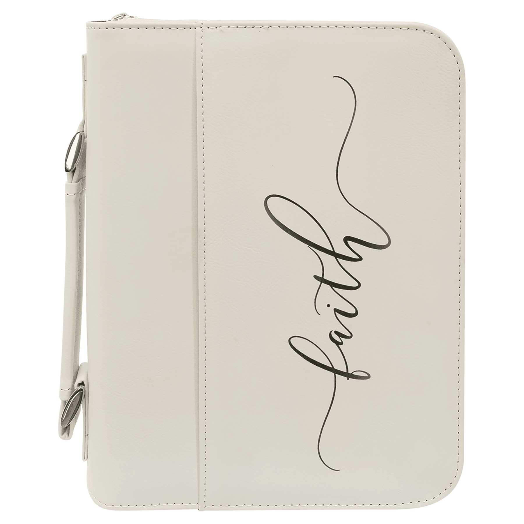 7 1/2" x 10 3/4" Leatherette Book/Bible Cover with Handle & Zipper