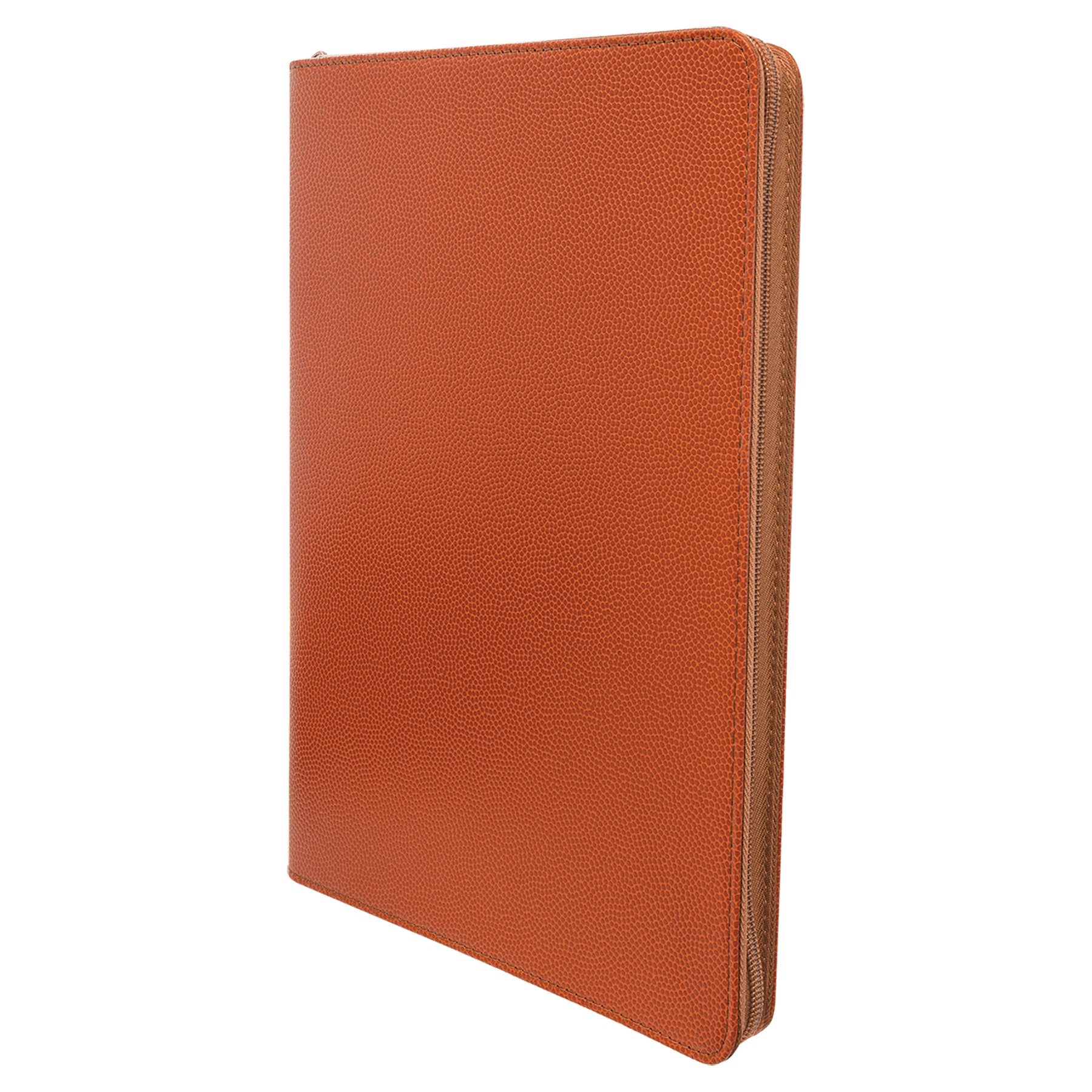 9 1/2" x 12" Basketball w/ Zipper Laserable Leatherette Portfolio with Notepad