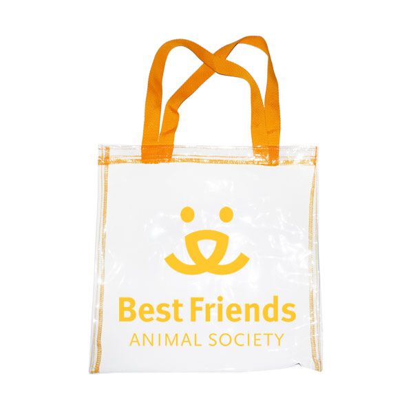 10ga Clear Vinyl Flat Tote Bag - 13.5" x 13.5" - Bulk