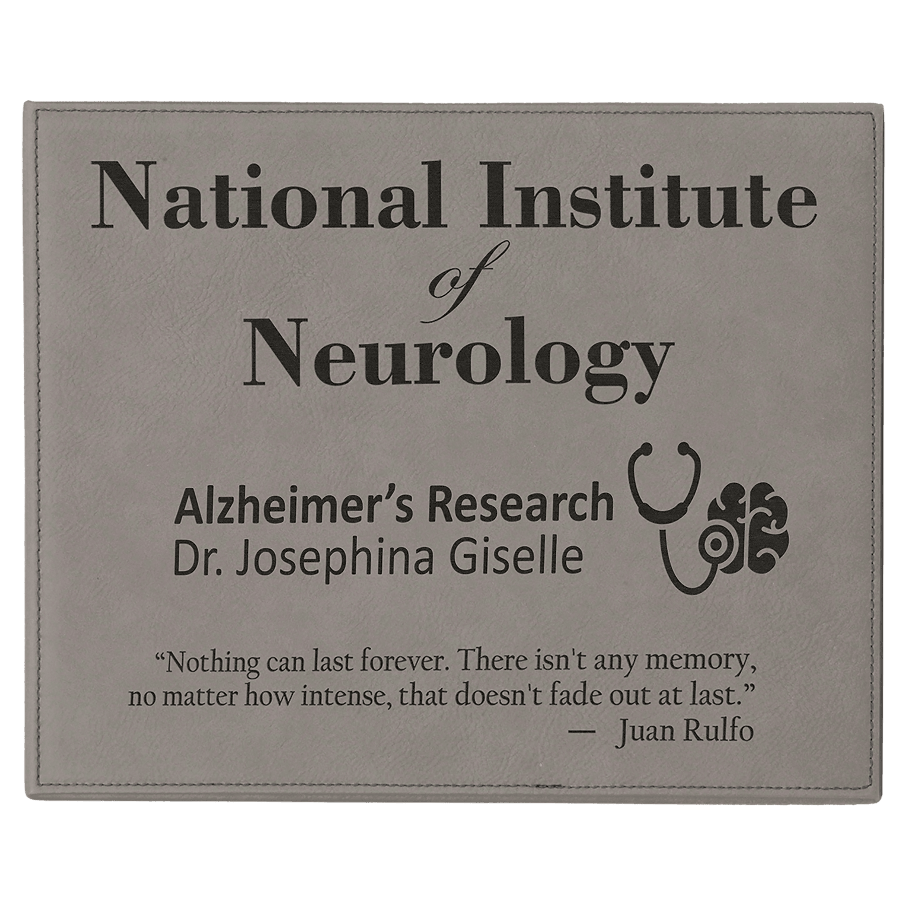 9" x 12" Gray Laserable Leatherette Plaque Award