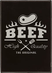 7" x 9" Black/Silver Laserable Leatherette Plaque Award