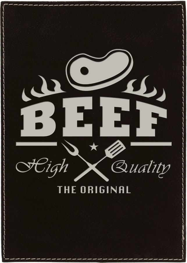 7" x 9" Black/Silver Laserable Leatherette Plaque Award