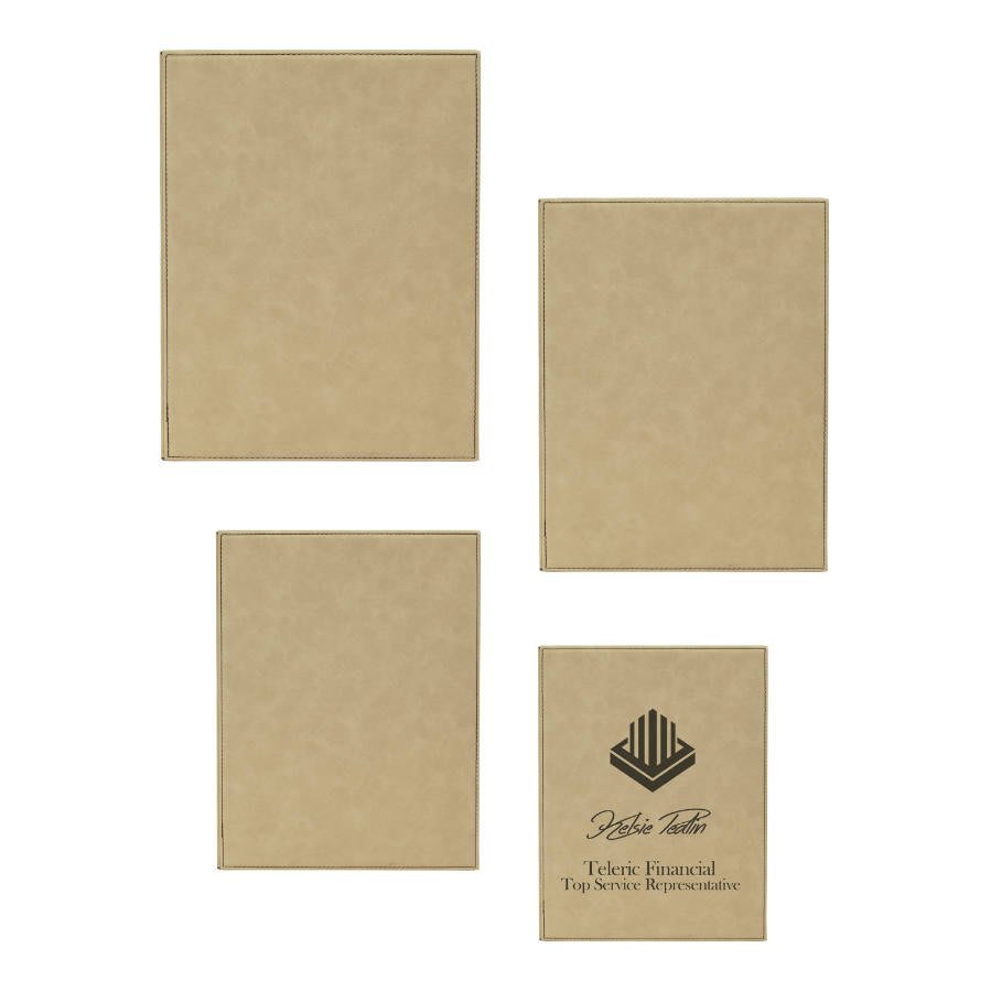 Light Brown Laserable Leatherette Plaque Award