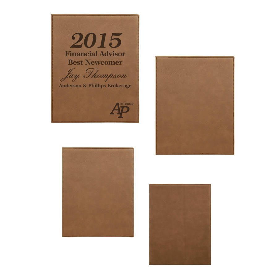 Dark Brown Laserable Leatherette Plaque Award