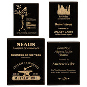 Black/Gold Laserable Leatherette Plaque Award