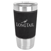 Polar Camel 20 oz. Black/Silver Leatherette Grip Tumbler with Standard Lid