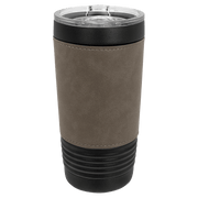 Polar Camel 20 oz. Black with Gray Leatherette Tumbler with Slider Lid