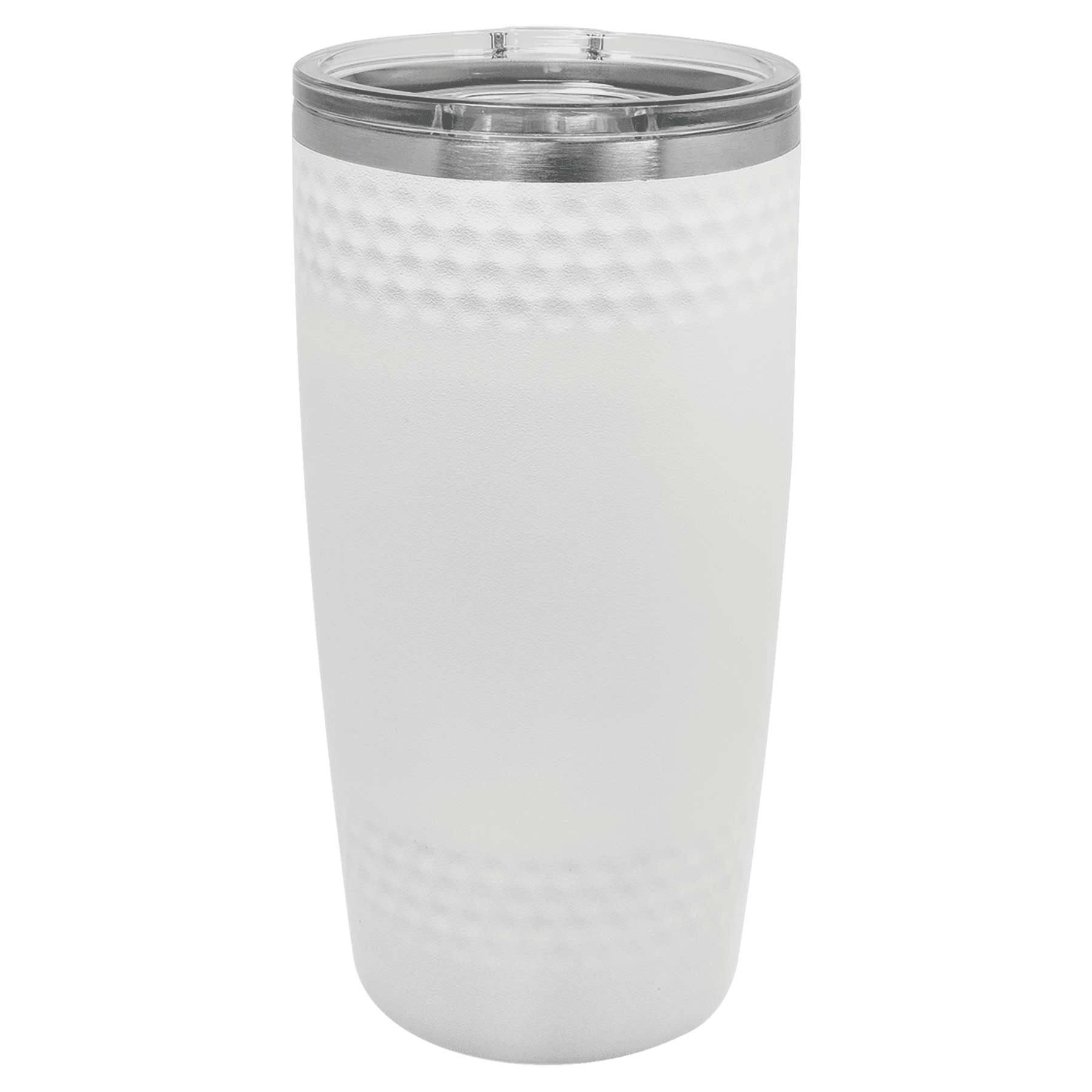 Polar Camel 20 oz. White Golf Tumbler - Smooth Center with Dimples and Slider Lid