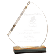 6 1/4" x 7 1/4" Gold Reflection Sail Acrylic with 5 1/2" Gold Mirror Base Award