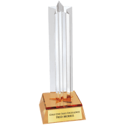 Star Column Acrylic with Gold Base Award