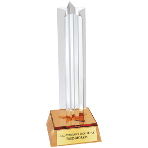Star Column Acrylic with Gold Base Award