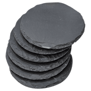 4" Round Slate Coaster Set-6 Piece