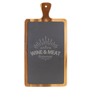 16" x 7 3/4" Acacia Wood/Slate Cutting Board