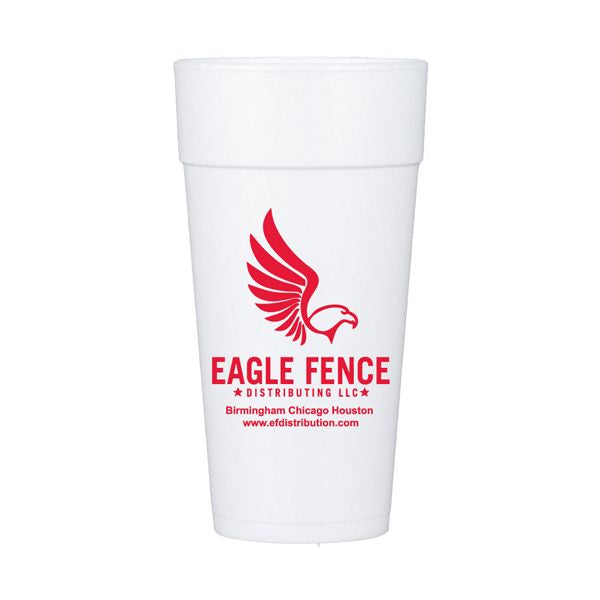 24 oz White Styrofoam Insulated Hot or Cold Foam Cup - Bulk