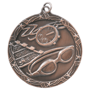 25 - 2 1/2" Antique Swimming Shooting Star Medal Award