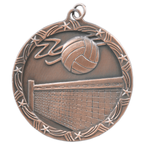 25 - 2 1/2" Antique Volleyball Shooting Star Medal Award