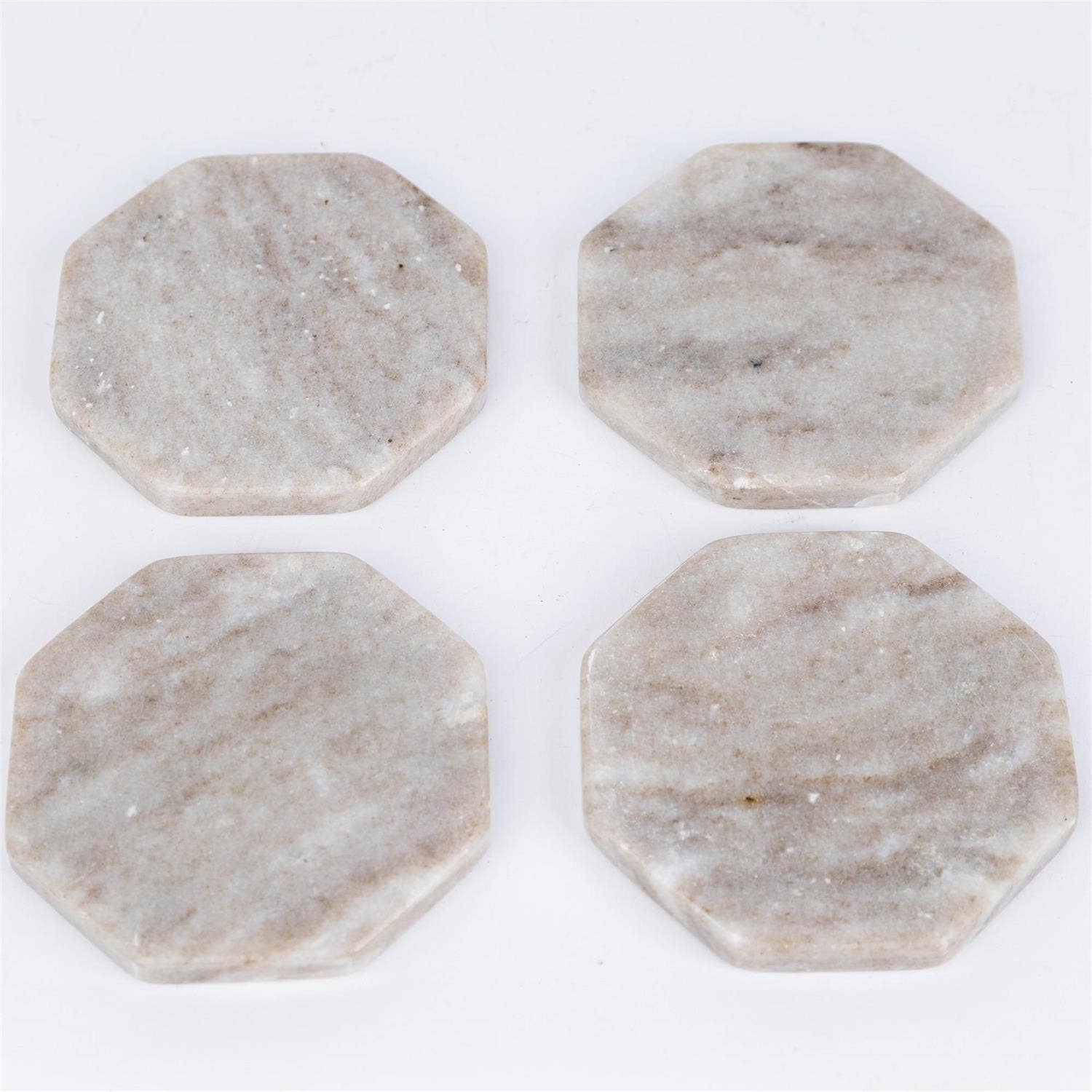 Hexagon Marble Coasters (Set Of 4) (Pk/03 Sets)