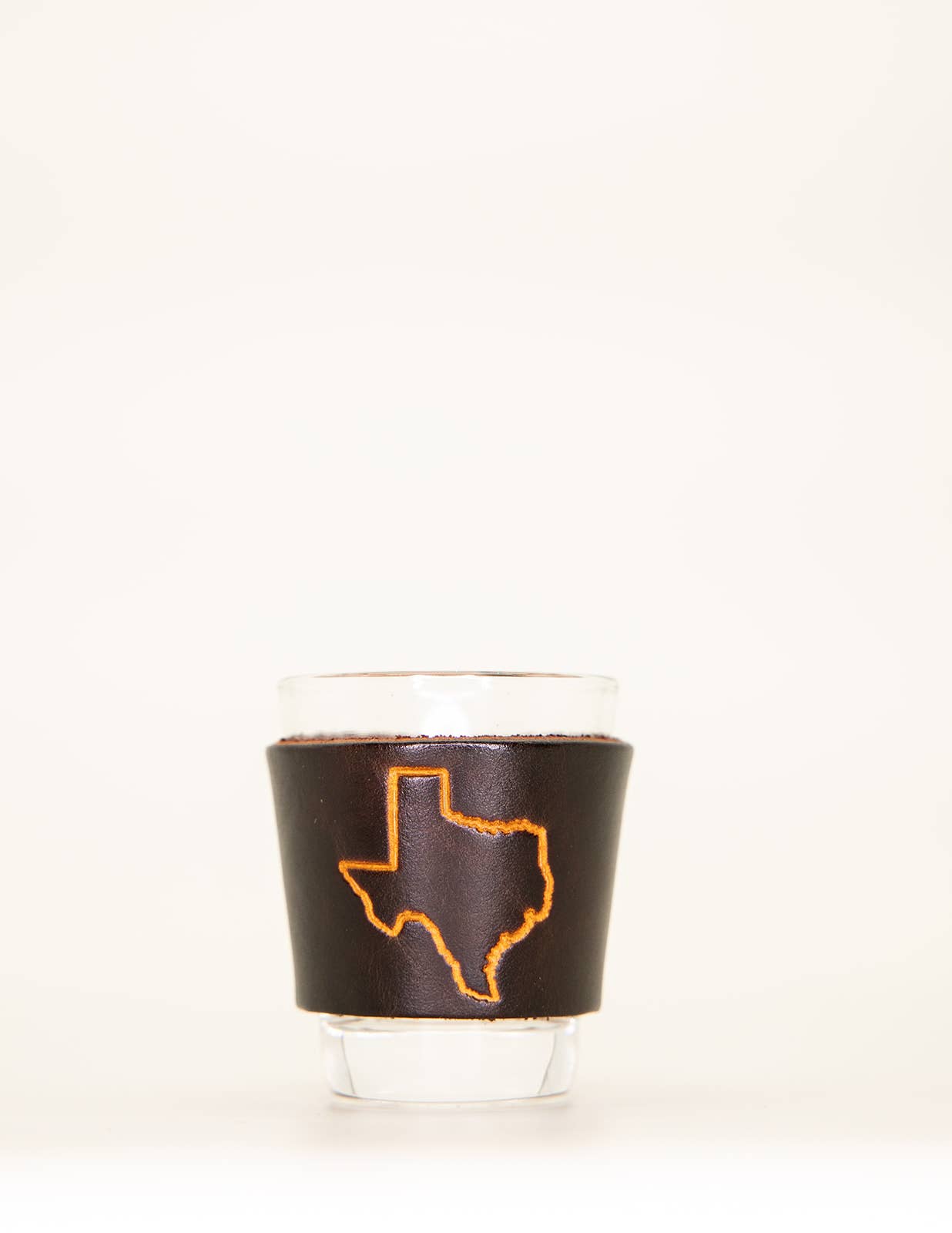 Leather Shot Glass - Texas State Outline
